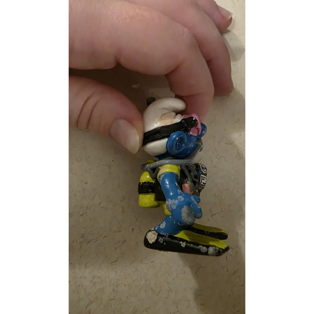 Smurfs 20466 Scuba Diver Smurf Vtg Figure Mask Snorkel Schleich PVC Figurine